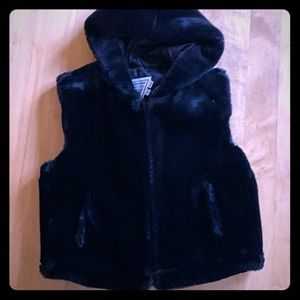 Faux fur hooded vest